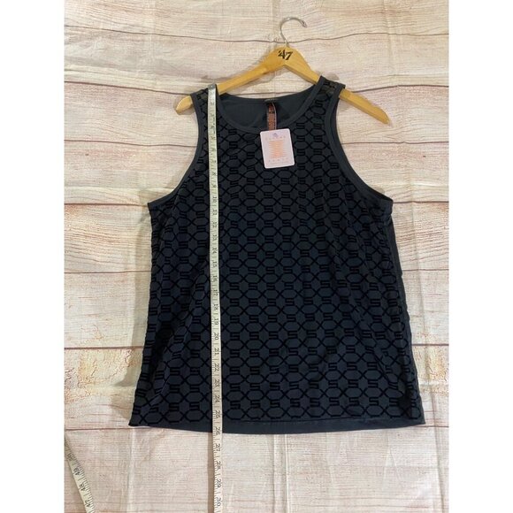 NWT Savage X Fenty Women's Black Mesh Printed Sleeveless Tank - Medium - Picture 6 of 13